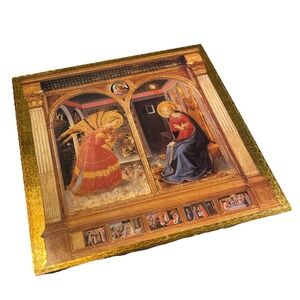 Annunciation  Blessed Virgin Mary Italy Lunghi 11 3/4 X11 3/4 Florentine